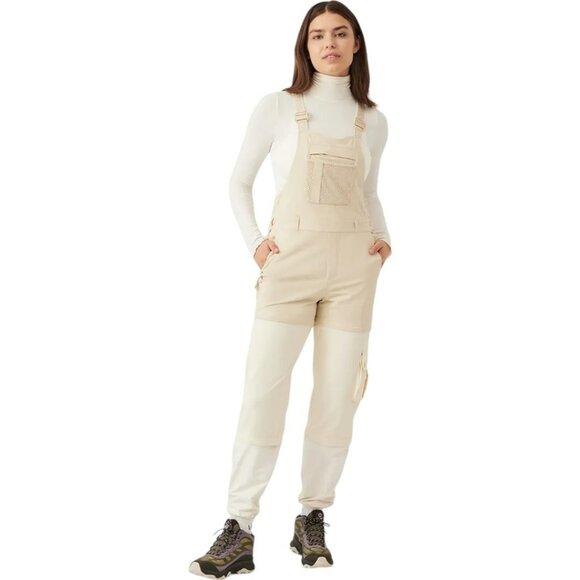 Outdoor Voices RecTrek Zip Off Overall In Linen Vanilla Sugar Size Medium Preppy - Picture 1 of 12